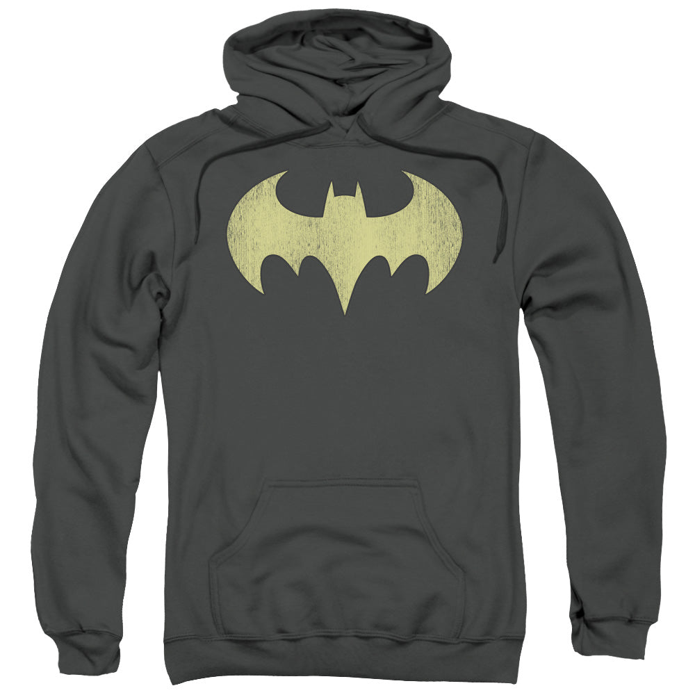 DC Comics Batgirl Logo Distressed Mens Hoodie Charcoal