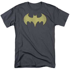 DC Comics Batgirl Logo Distressed Mens T Shirt Charcoal