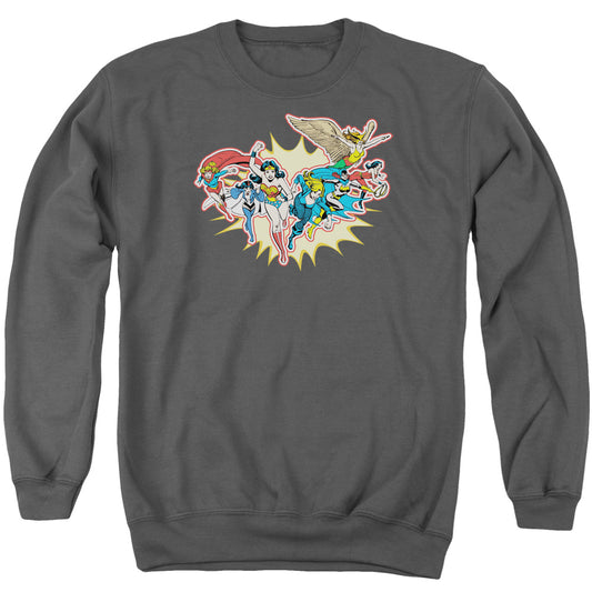 DC Comics Please Get Me Mens Crewneck Sweatshirt Charcoal