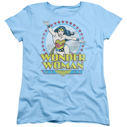DC Comics Star of Paradise Island Womens T Shirt Light Blue