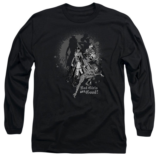DC Comics Bad Girls Are Good Mens Long Sleeve Shirt Black