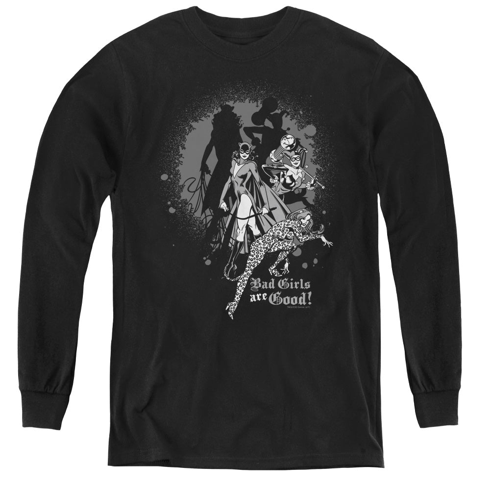 DC Comics Bad Girls Are Good Long Sleeve Kids Youth T Shirt Black