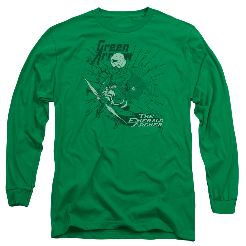 DC Comics the Emerald Archer Mens Long Sleeve Shirt Kelly Green