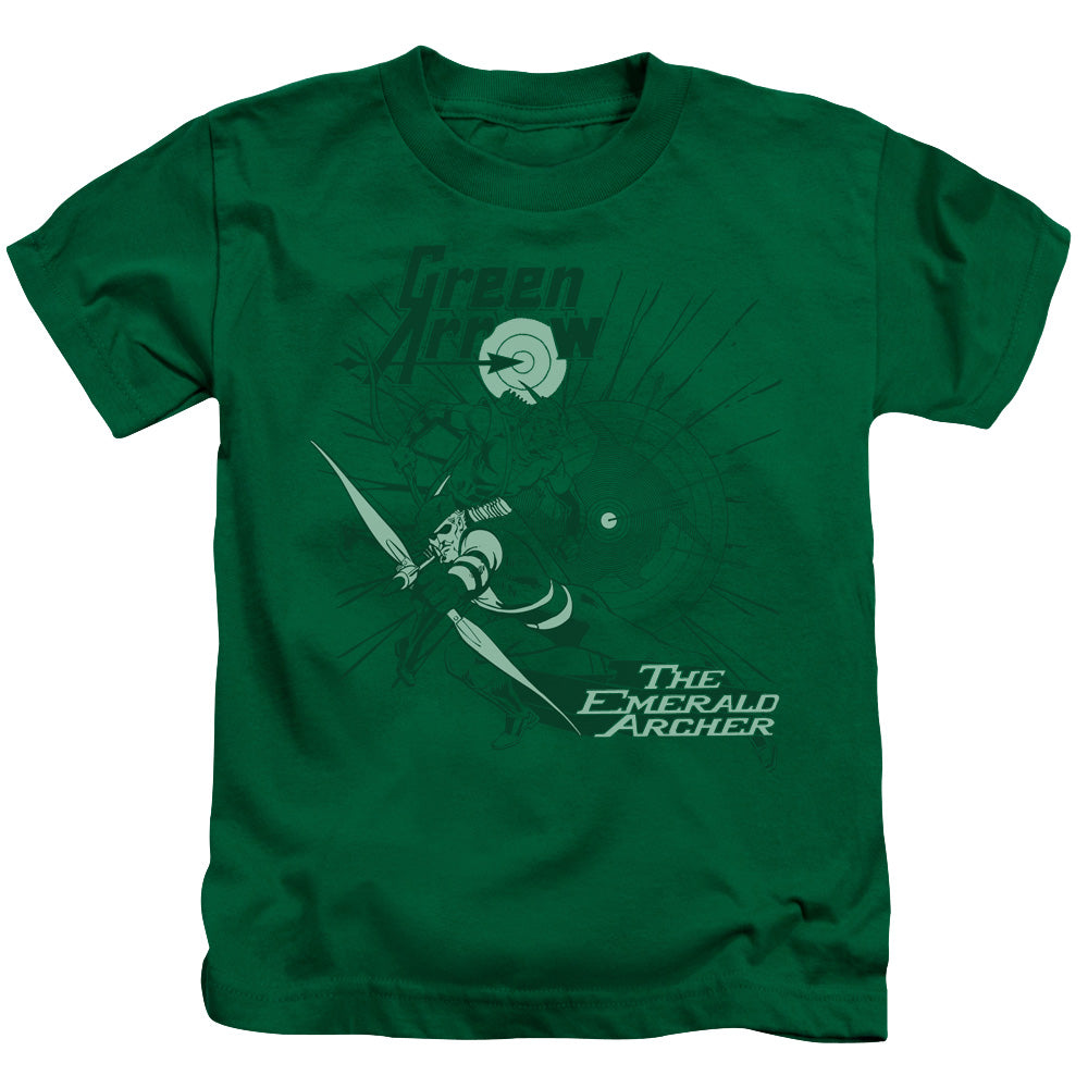 DC Comics the Emerald Archer Juvenile Kids Youth T Shirt Kelly Green 