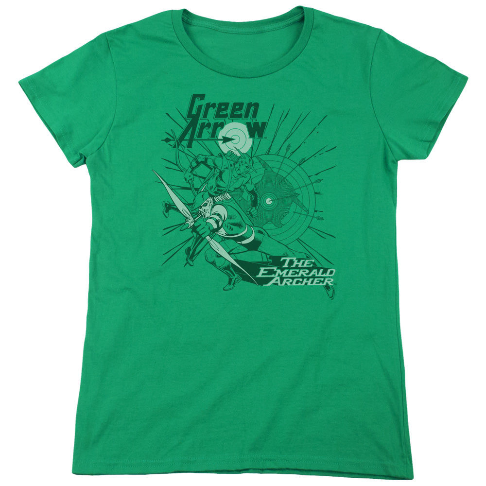 DC Comics the Emerald Archer Womens T Shirt Kelly Green