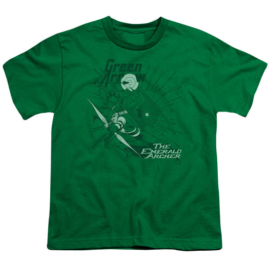 DC Comics the Emerald Archer Kids Youth T Shirt Kelly Green