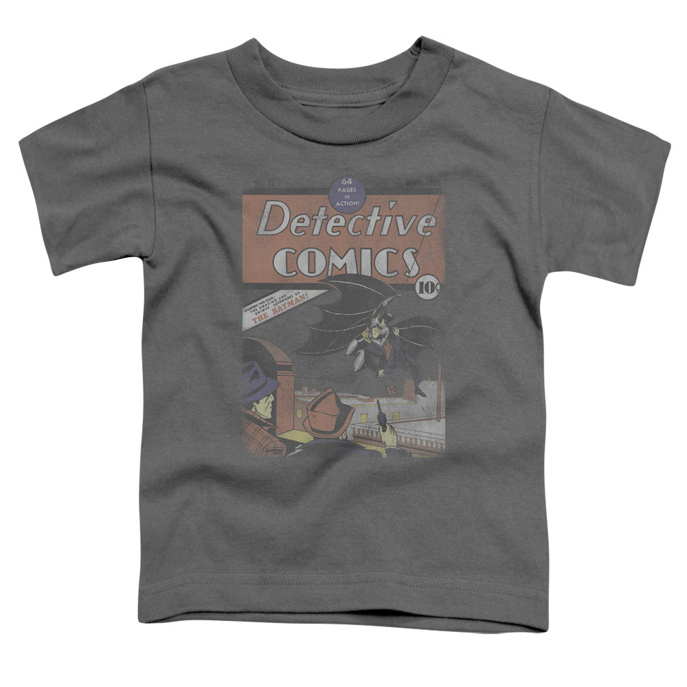 DC Comics Detective #27 Distressed Toddler Kids Youth T Shirt Charcoal
