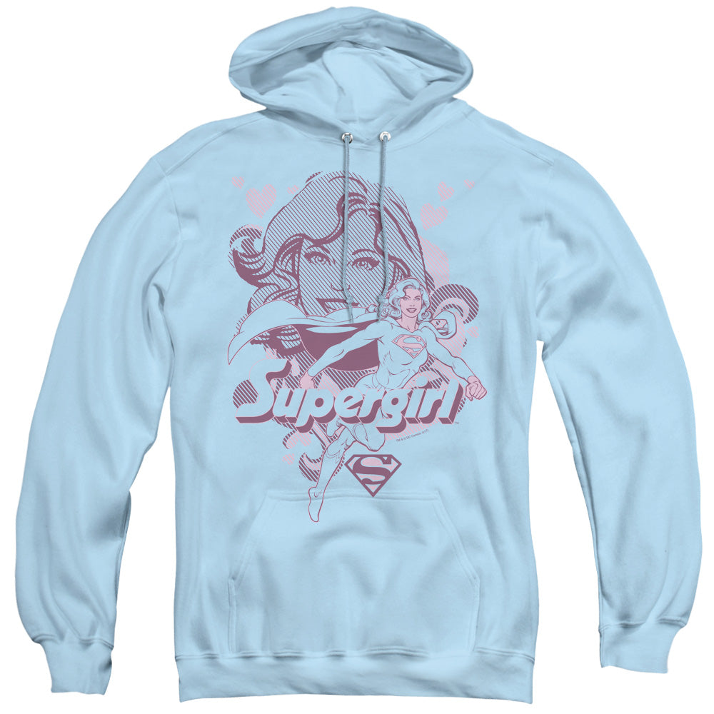 DC Comics Supergirl Mens Hoodie Light Blue