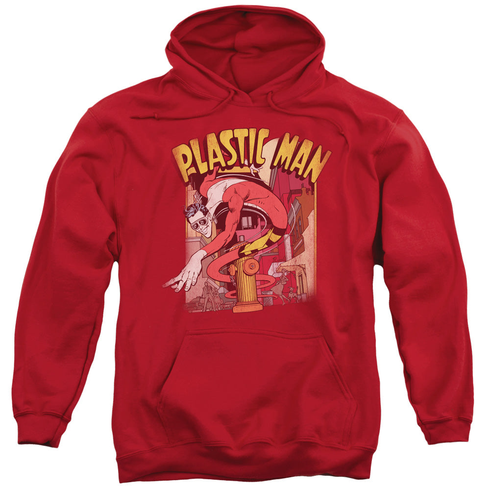 DC Comics Plastic Man Street Mens Hoodie Red