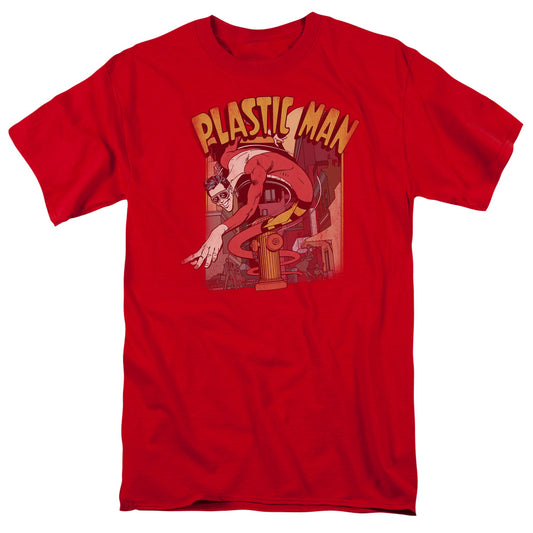 DC Comics Plastic Man Street Mens T Shirt Red