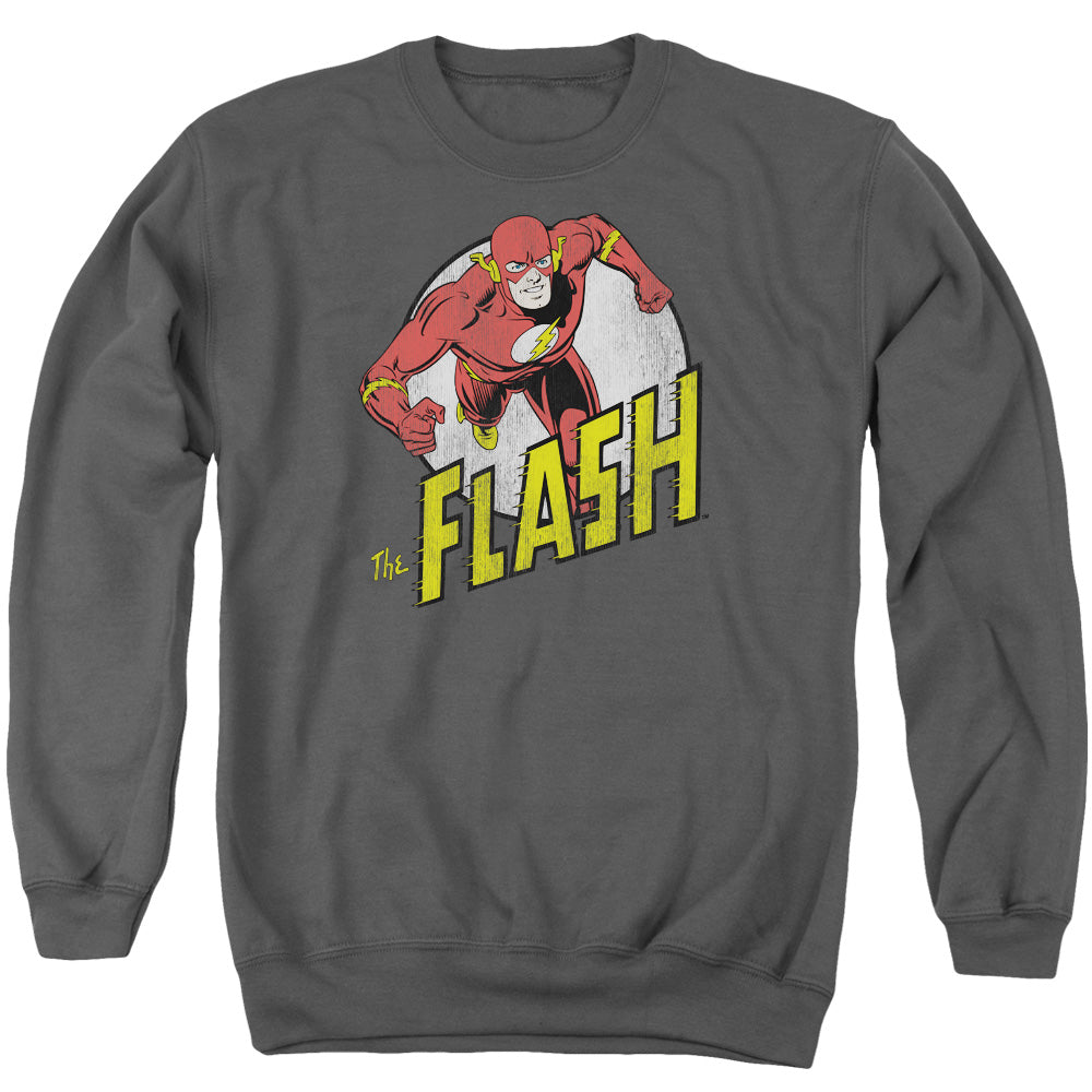 DC Comics Flash Run Flash Run Mens Crewneck Sweatshirt Charcoal