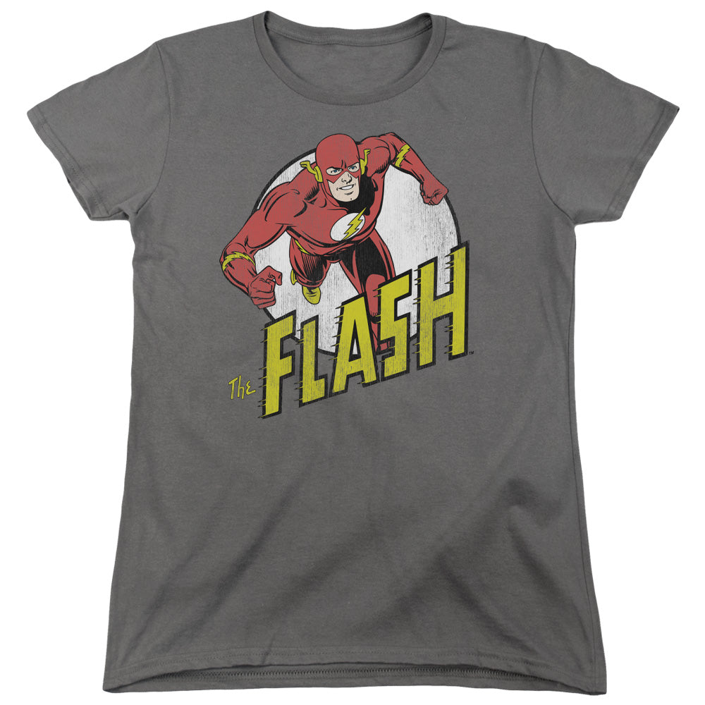 DC Comics Flash Run Flash Run Womens T Shirt Charcoal