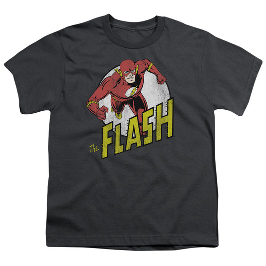 DC Comics Flash Run Flash Run Kids Youth T Shirt Charcoal