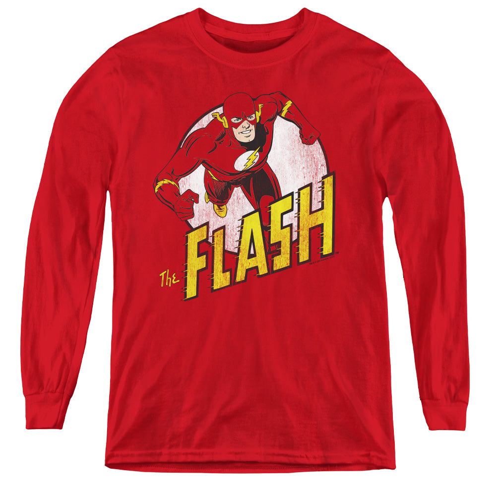 DC Comics Flash the Flash Long Sleeve Kids Youth T Shirt Red