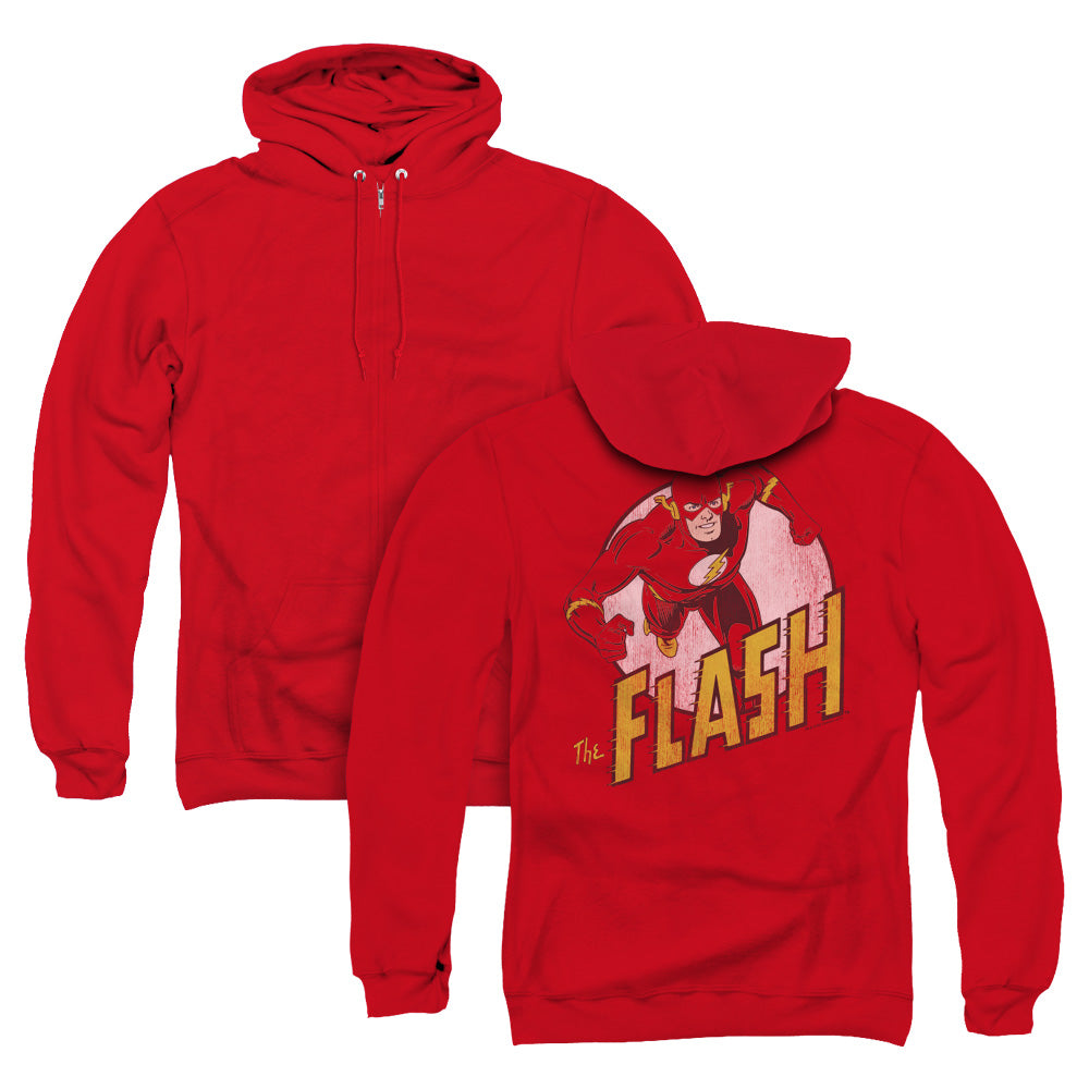 DC Comics Flash the Flash Back Print Zipper Mens Hoodie Red