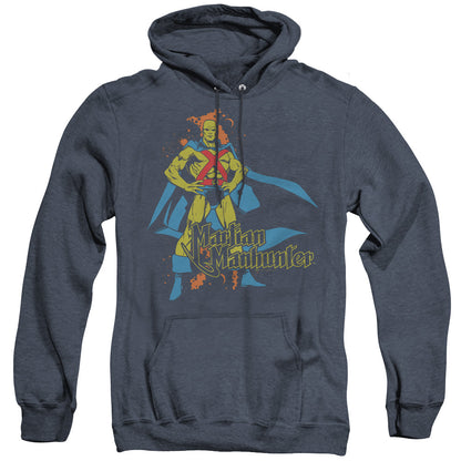 Dc Martian Manhunter Mens Heather Hoodie Navy Officially Licensed