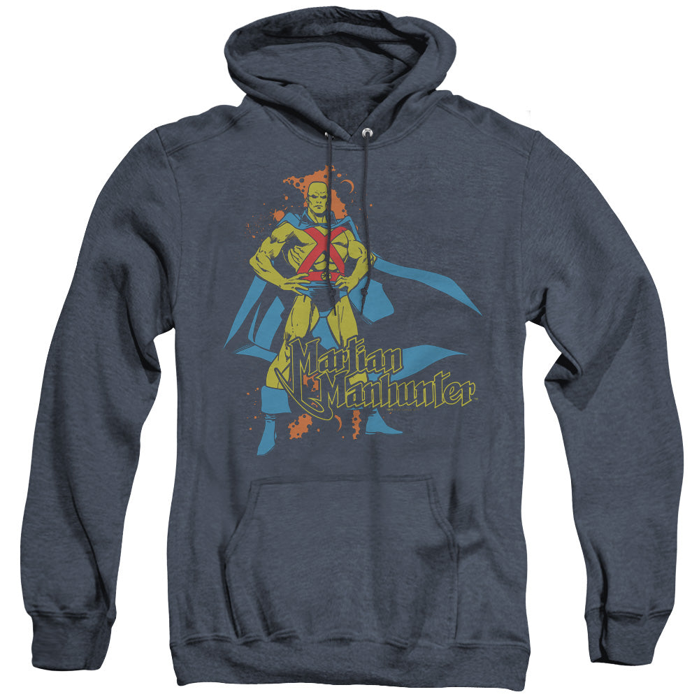 Dc Martian Manhunter Mens Heather Hoodie Navy Officially Licensed