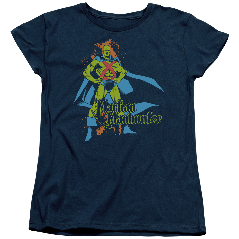 DC Comics Martian Manhunter Womens T Shirt Navy Blue