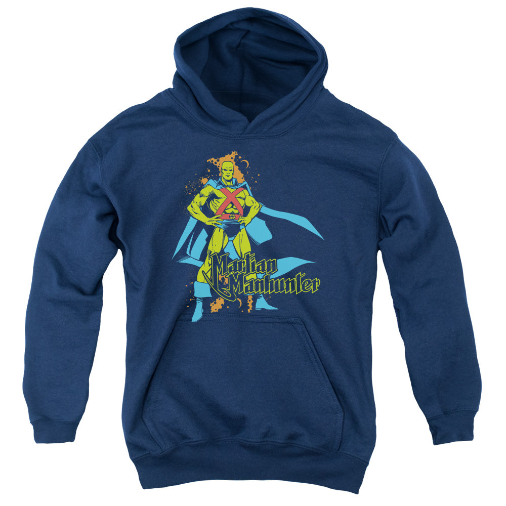 DC Comics Martian Manhunter Kids Youth Hoodie Navy Blue