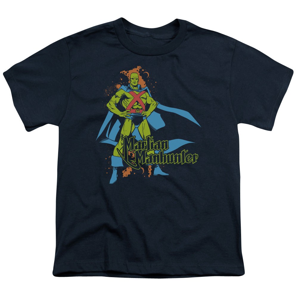 DC Comics Martian Manhunter Kids Youth T Shirt Navy Blue