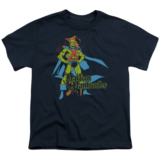 DC Comics Martian Manhunter Kids Youth T Shirt Navy Blue