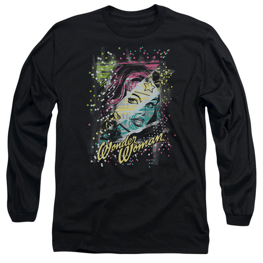 DC Comics Color Block Mens Long Sleeve Shirt Black