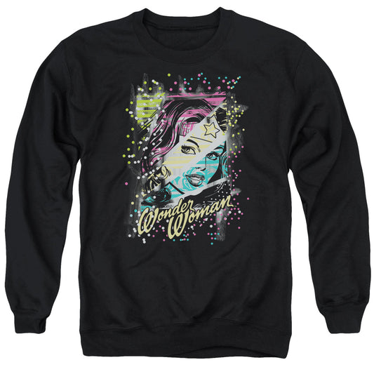 DC Comics Color Block Mens Crewneck Sweatshirt Black