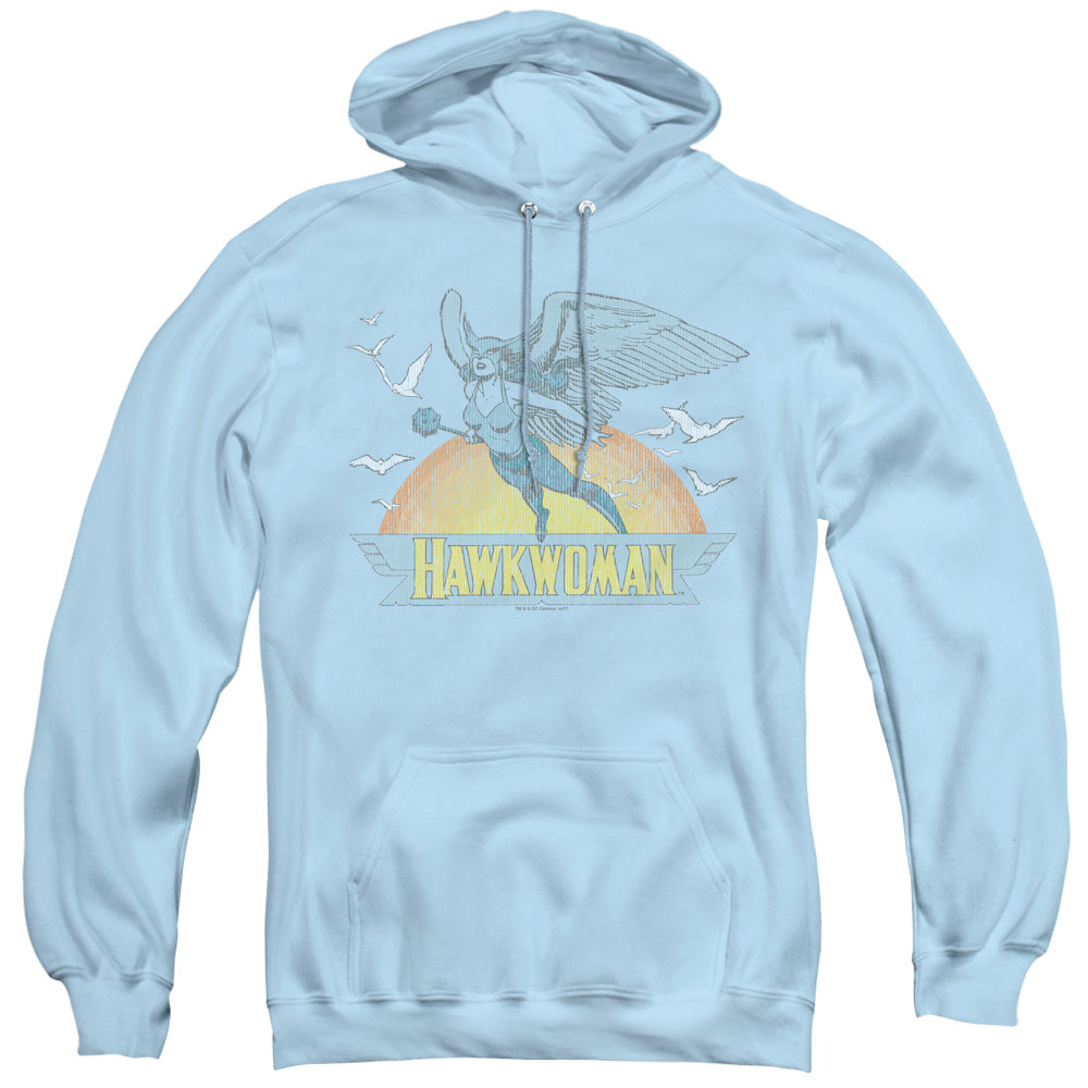 DC Comics Hawkwoman Mens Hoodie Light Blue