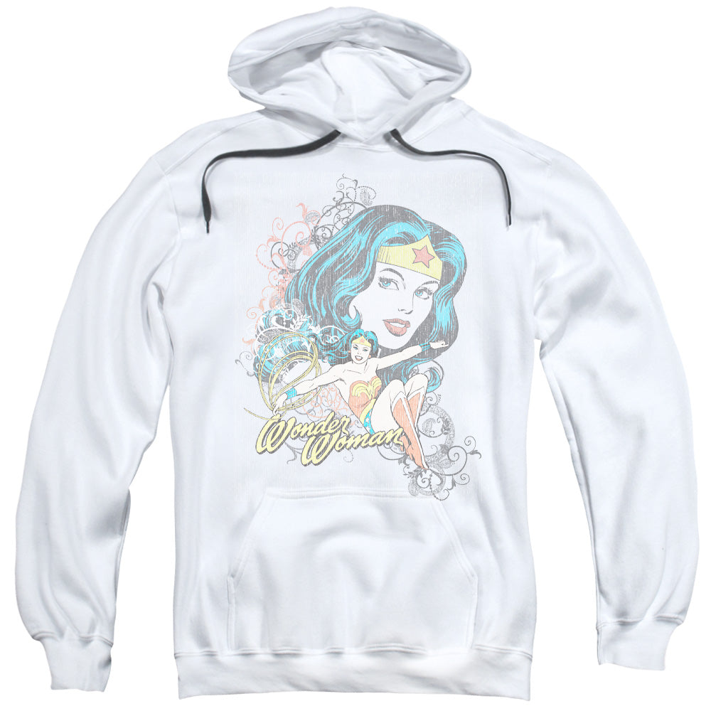 DC Comics Wonder Scroll Mens Hoodie White