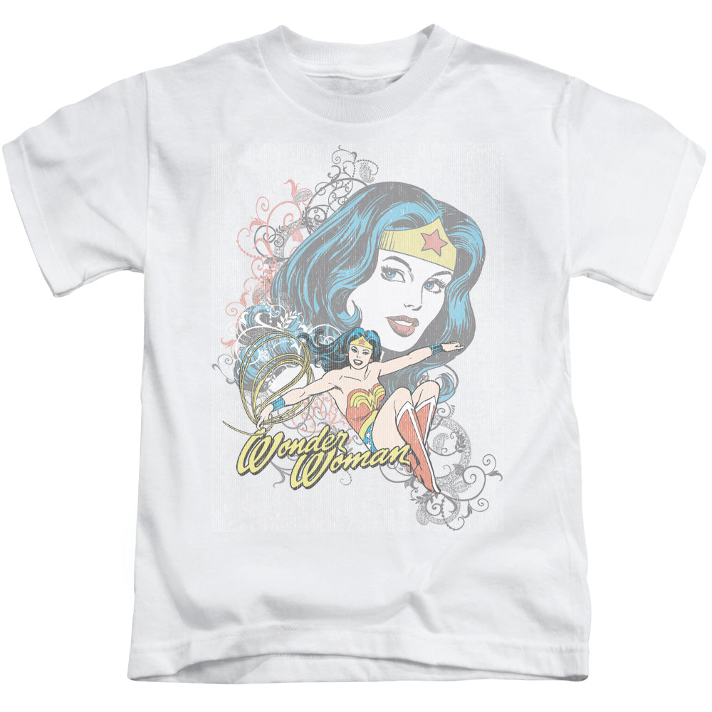 DC Comics Wonder Scroll Juvenile Kids Youth T Shirt White 