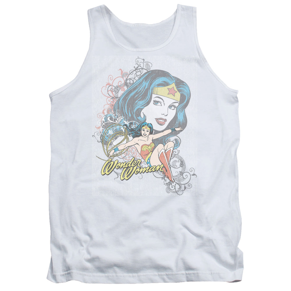 DC Comics Wonder Scroll Mens Tank Top Shirt White