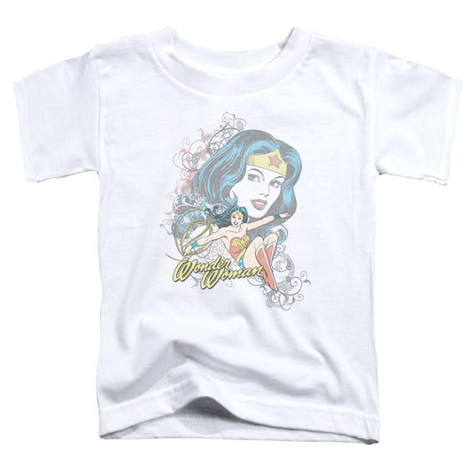 DC Comics Wonder Scroll Toddler Kids Youth T Shirt White