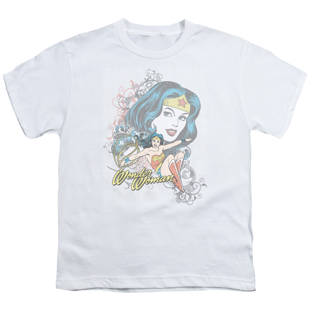 DC Comics Wonder Scroll Kids Youth T Shirt White