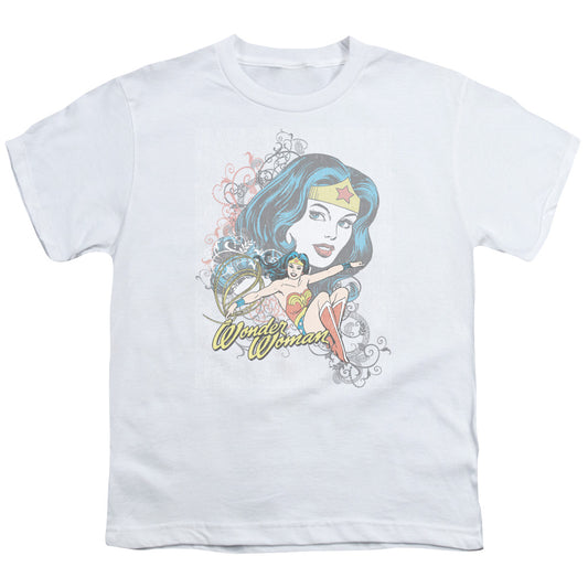 DC Comics Wonder Scroll Kids Youth T Shirt White