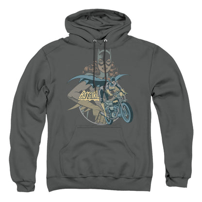 Dc Batgirl Biker Mens Hoodie Charcoal Officially Licensed