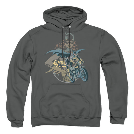 Dc Batgirl Biker Mens Hoodie Charcoal Officially Licensed