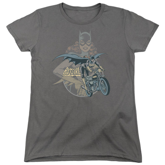 DC Comics Batgirl Biker Womens T Shirt Charcoal