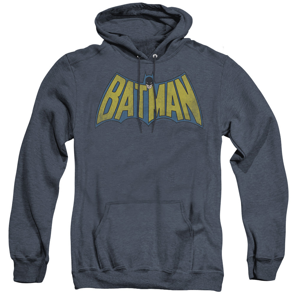 Dc Classic Batman Logo Mens Heather Hoodie Navy Officially Licensed