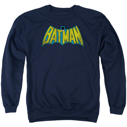 DC Comics Classic Batman Logo Mens Crewneck Sweatshirt Navy Blue