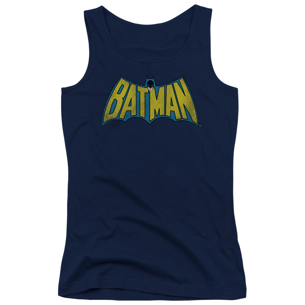 DC Comics Classic Batman Logo Womens Tank Top Shirt Navy Blue