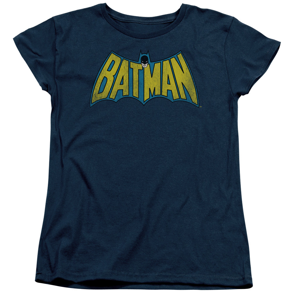 DC Comics Classic Batman Logo Womens T Shirt Navy Blue