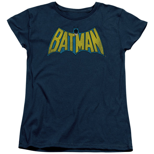 DC Comics Classic Batman Logo Womens T Shirt Navy Blue