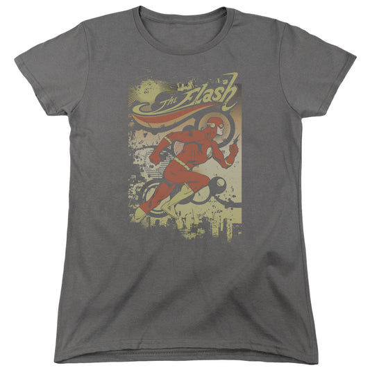 DC Comics Flash Just Passing Through Womens T Shirt Charcoal