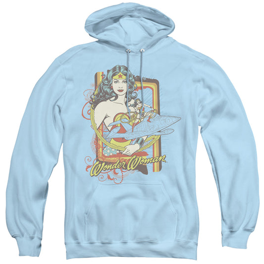 DC Comics Invisible Jet Mens Hoodie Light Blue