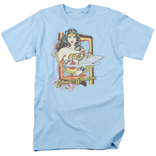DC Comics Invisible Jet Mens T Shirt Light Blue