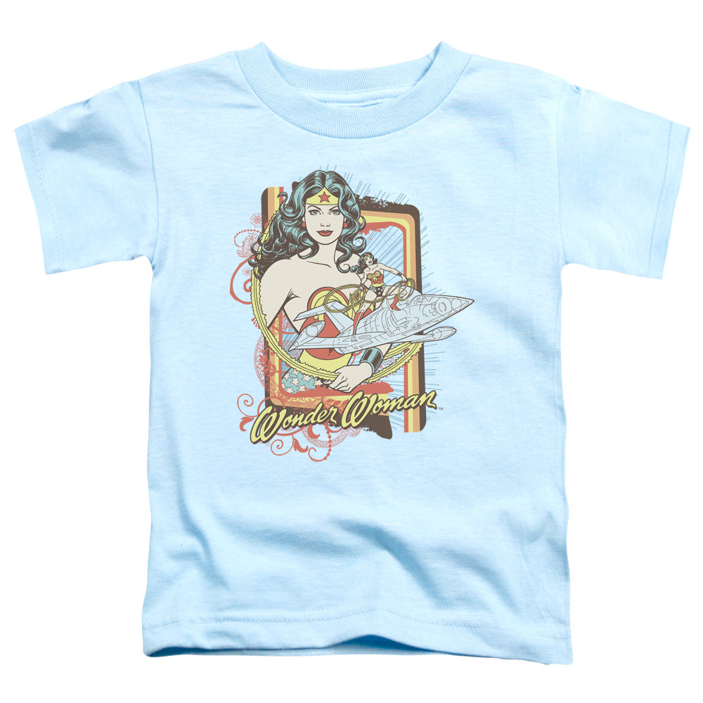 DC Comics Invisible Jet Toddler Kids Youth T Shirt Light Blue