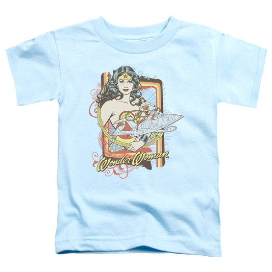 DC Comics Invisible Jet Toddler Kids Youth T Shirt Light Blue