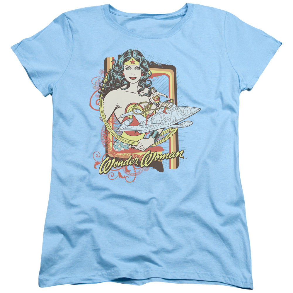 DC Comics Invisible Jet Womens T Shirt Light Blue