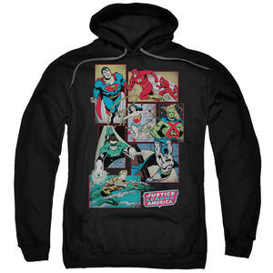 DC Comics Justice League Boxes Mens Hoodie Black