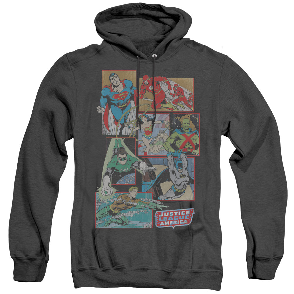DC Comics Justice League Boxes Heather Mens Hoodie Black